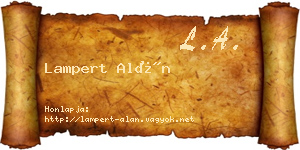 Lampert Alán névjegykártya